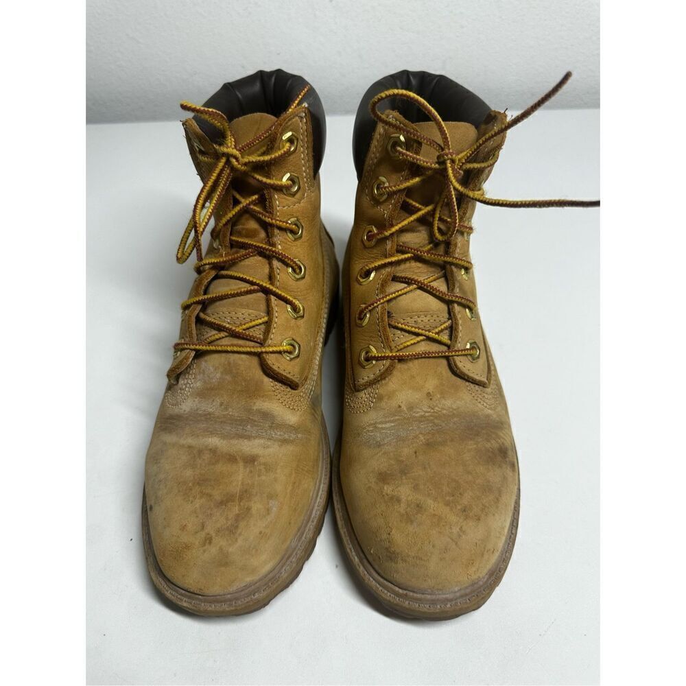 Timberland 6 Inch Boots 12909 Wheat Nubuck Premium Waterproof Men's Sz 5 M - Picture 5 of 12